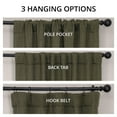 thumbnail image 6 of HPD Half Price Drapes Khaki Green Faux Linen Room Darkening Curtains for Bedroom & Living Room Curtains (1 Panel), Door & Window Curtains 96 inches long, Rod Pocket Curtains & Drapes, 50W X 96L, 6 of 12