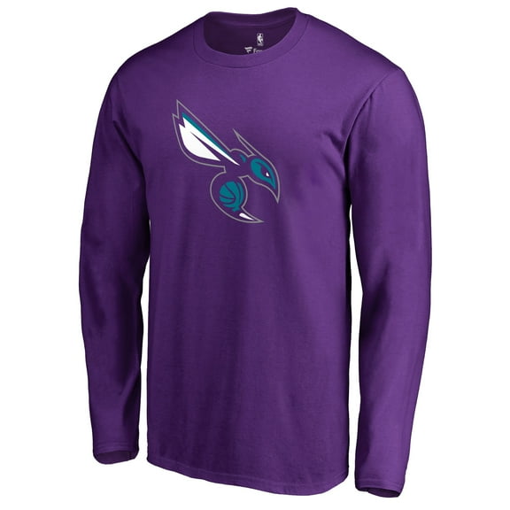 Men's Purple Charlotte Hornets Alternate Logo Long Sleeve T-Shirt