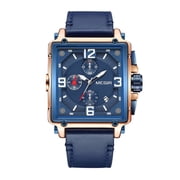 MEGIR Men's Watch Chronograph Clock Luxury Square Quartz Luminous Waterproof Calendar Wristwatch