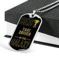 thumbnail image 3 of Best Taxi Driver In The Galaxy Necklace Stainless Steel or 18k Gold Dog Tag w 24", 3 of 8
