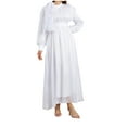thumbnail image 2 of ClodeEU Women Long Sleeved Maxi Dress，Casual Round Neck Dress，Solid Color Plus Size Long Dress White,Womens Plus L, 2 of 3