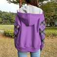 thumbnail image 2 of Maplenight Hoodies for Women Drawstring Zip Up Trendy Sweatshirts Casual Relaxed Fit Plaid Sleeve Sweatshirts for Fall Winter, 2 of 5