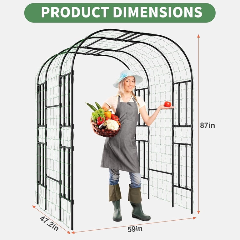 Vine Trellis Arch SUNYRISY Garden – 87" Tall Metal Archway For Climbing ...