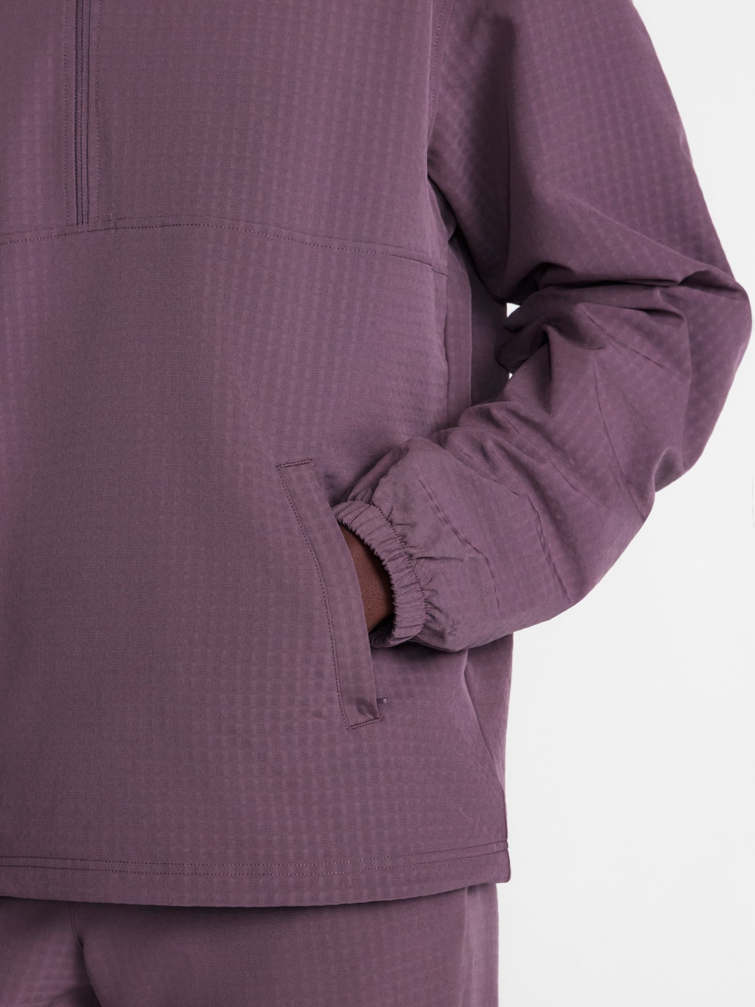 Athletic Works Men's Grid Textured Fleece Half Zip Hoodie Pullover, Sizes XS-4XLT