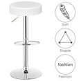 thumbnail image 6 of Gymax Set of 2 Adjustable Round Leather Seat Hydraulic Swivel Bar Stool White, 6 of 10