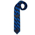 thumbnail image 3 of Jacob Alexander Men's College Stripe Woven Regular Length Neck Tie - Royal Black, 3 of 5