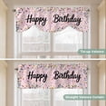 thumbnail image 5 of Happy Birthday Tie Up Valance Curtains for Windows, Kitchen Curtains Window Treatments, Pink Modern Abstract Art Short Window Shades Valances for Bedroom Bathroom Cafe 42"x18", 5 of 8