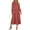 Bean Paste Red, variant on Women's Fall Spring Midi Dress Long Sleeve Floral Smocked Elegant Wedding Guest Long Flowy Dresses with Pockets