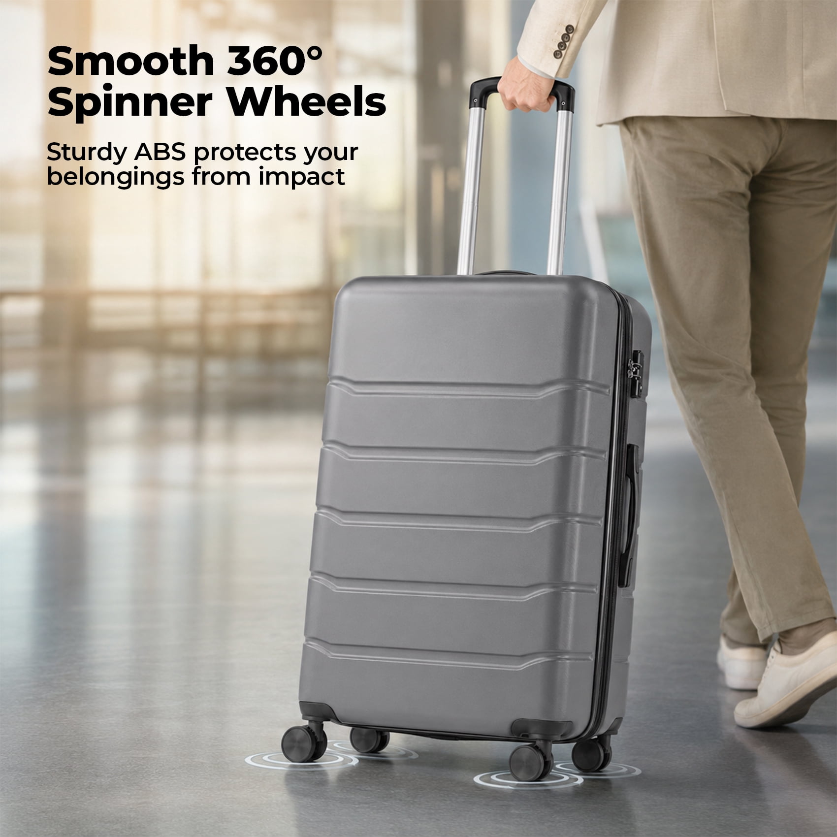 Alvantor 20/24/28 Inch Luggage, Set Suitcase Spinner Hardshell Lightweight TSA Lock, Durable ABS Lightweight Suitcase for Travel