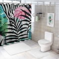 thumbnail image 7 of Orinice Tropical Watercolor Bird Paradise Flower Leaves Shower Curtains Waterproof Durable Fabric Bathroom Shower Curtain Set Standard Size with Hooks 36x72, 7 of 7