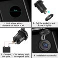 thumbnail image 3 of 36W Dual USB Car Charger Socket with QC3.0 & PD Fast Charging, 12-24V DC Compatible for Vehicle/Truck/Motorcycle, LED Voltmeter, Touch Switch, Waterproof Cover, Overcurrent/Overheat Protection -, 3 of 6