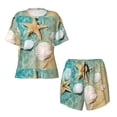 thumbnail image 4 of Lsque Starfish And Seashell Women's Short-Sleeved Pajama Set - 2 Piece Soft and Lightweight Sleepwear Set-X-Large, 4 of 9