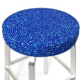 thumbnail image 3 of Lsque Blue Circles Mosaic Pattern Round Bar chair cushion covers Velvet Fabric Premium Comfort Protects from Scratches and Stains for 14-17 Inch Chair-12 inch, 3 of 7
