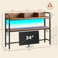 thumbnail image 2 of SONGMY 45.2" Desk Shelf，2-Tier Adjustable Multipurpose Solid Wood Desktop Hutch Shelf，Countertop Storage Organizer Rack with 3 Desktop Display Rack for Dorm,Office Home,Rustic Brown, 2 of 9