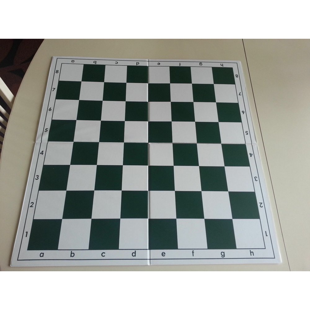 Tournament Chess Board Double Folding Green / White 201/2 " with 2.