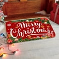 thumbnail image 2 of Christmas Kitchen Mat 23.62 in x 15.74 in Red Flock Floor Mat for Sink Area Washable Non Slip Backing, 2 of 6