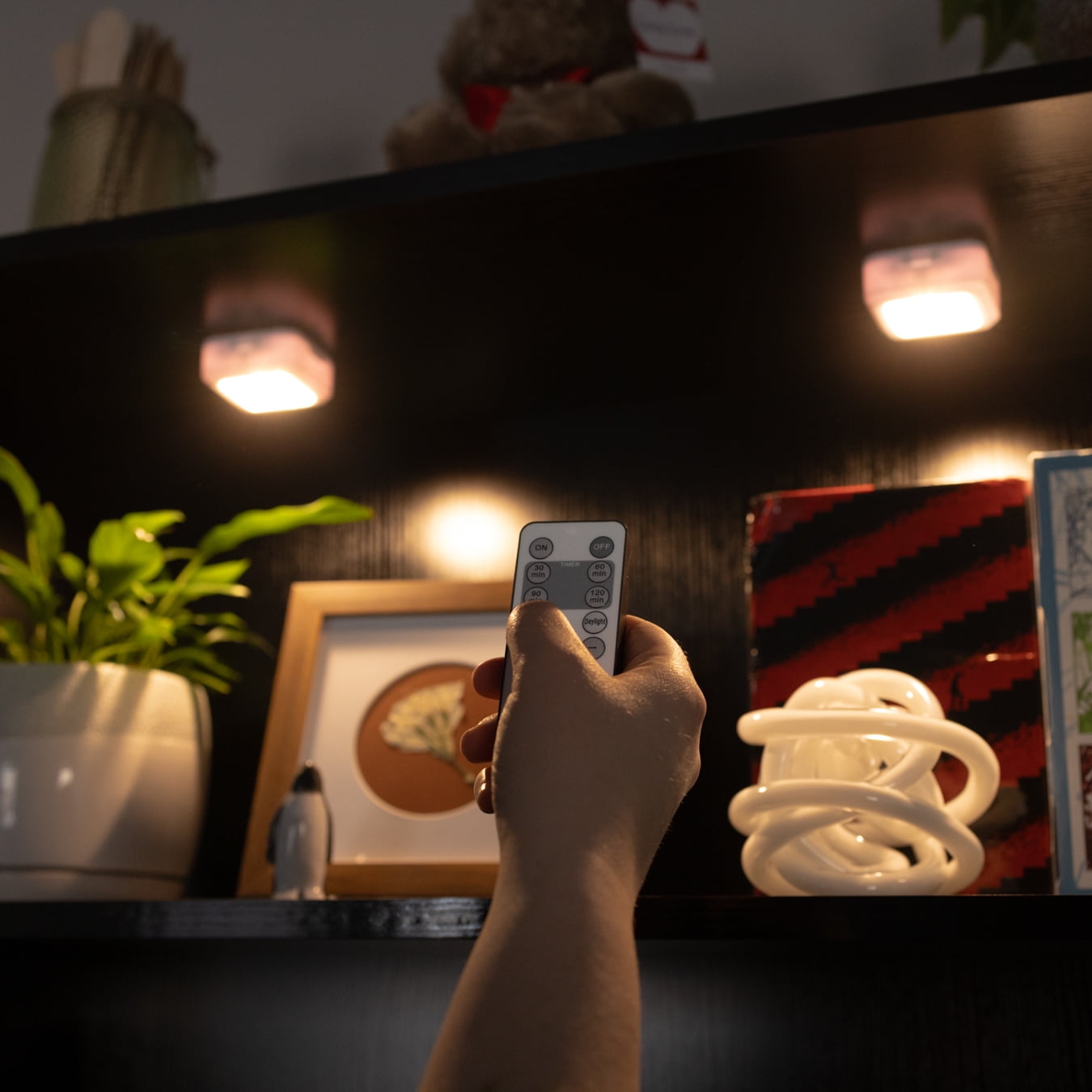 Great Value Wireless LED Puck Lights, 2-Pack, 100-Lumens, Remote Included