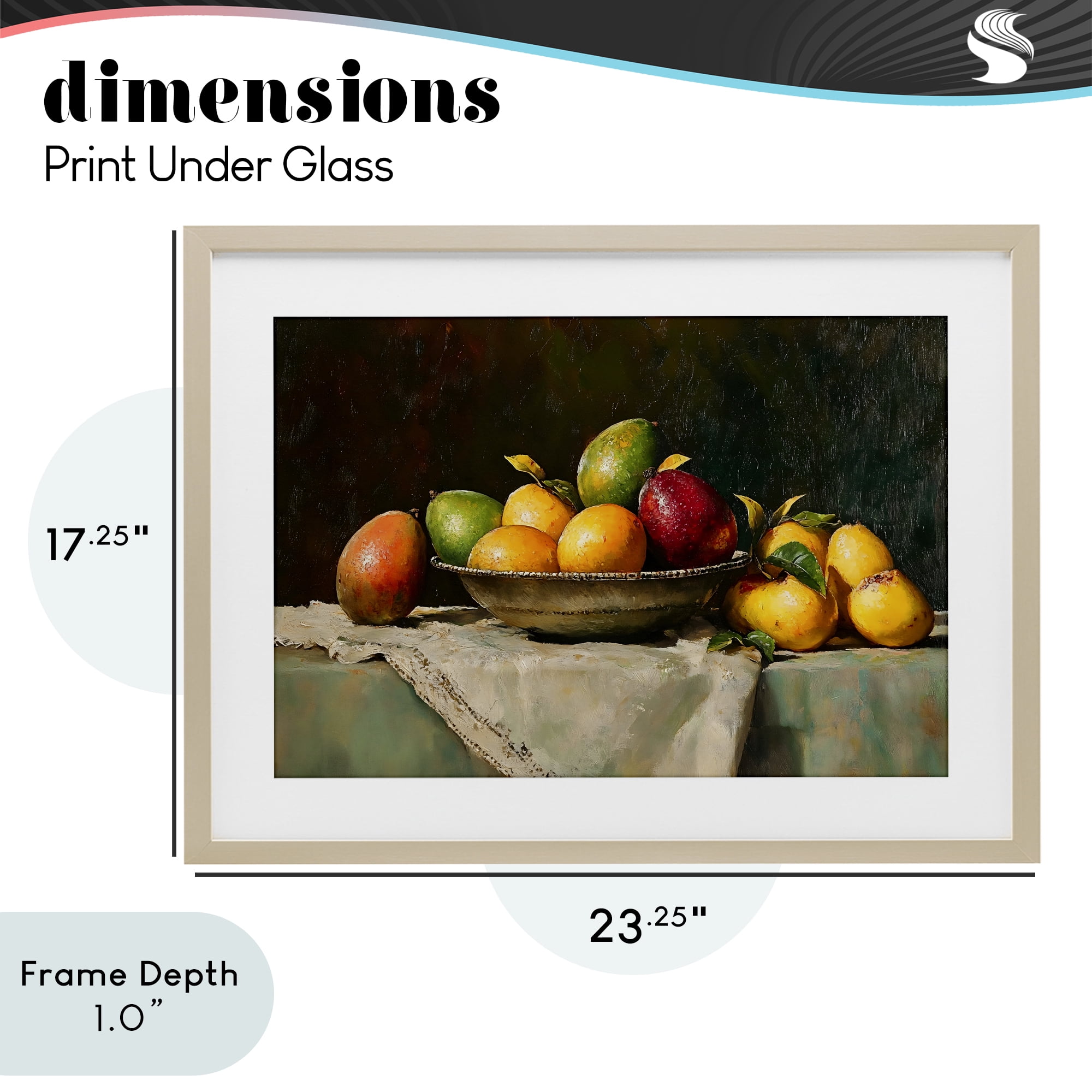 Stupell Industries Fancy Table Fruit Arrangement Birch Framed Print Under Glass, design by Creative Studio