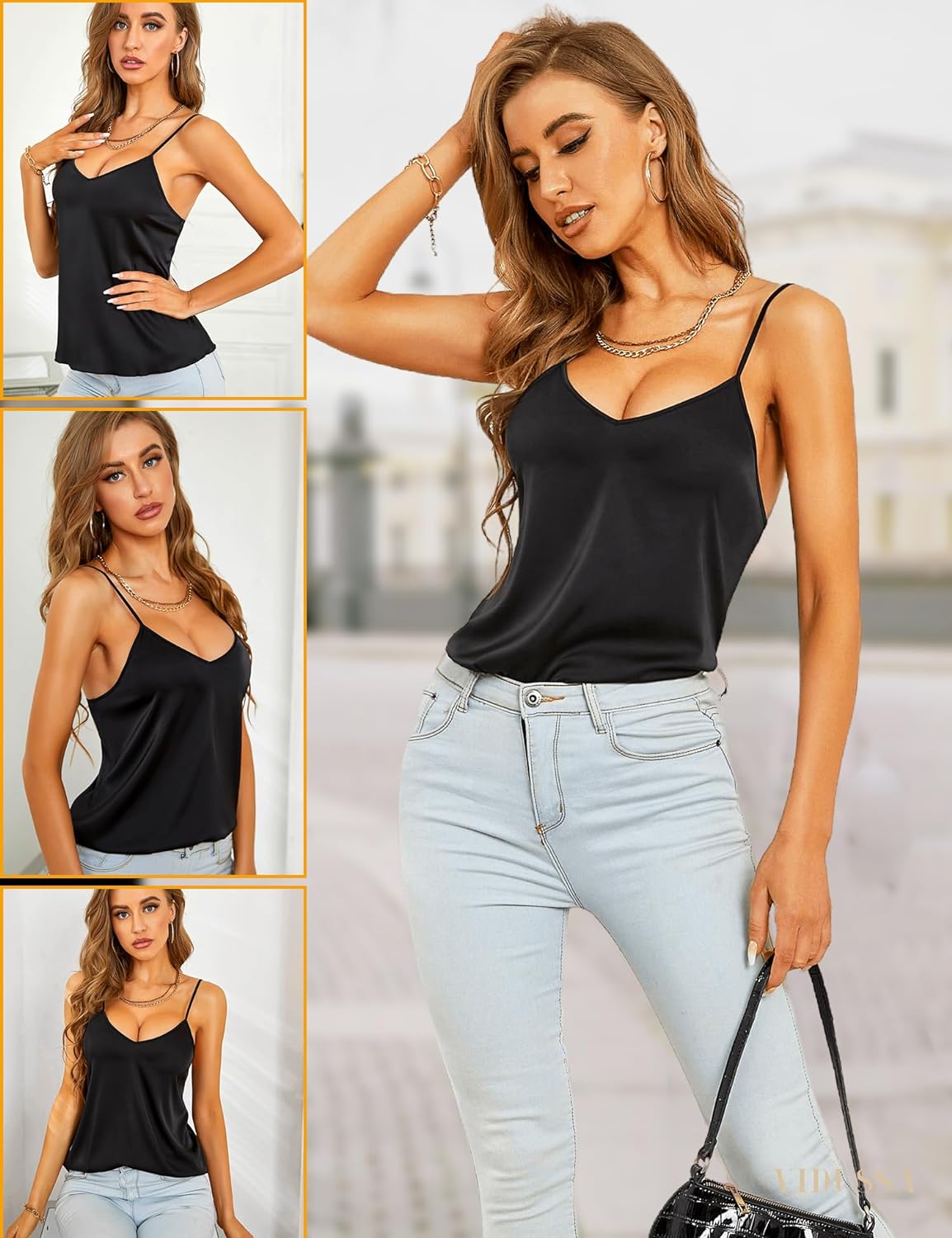 satin strappy top