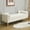 Ivory, variant on Comfortable Corduroy Storage Bench with Armrests and Two Bolster Pillows for Living Room or Bedroom, 65 "