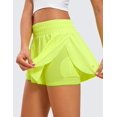 CRZ YOGA 2 in 1 Flowy Running Shorts for Women High Waisted Quick Dry