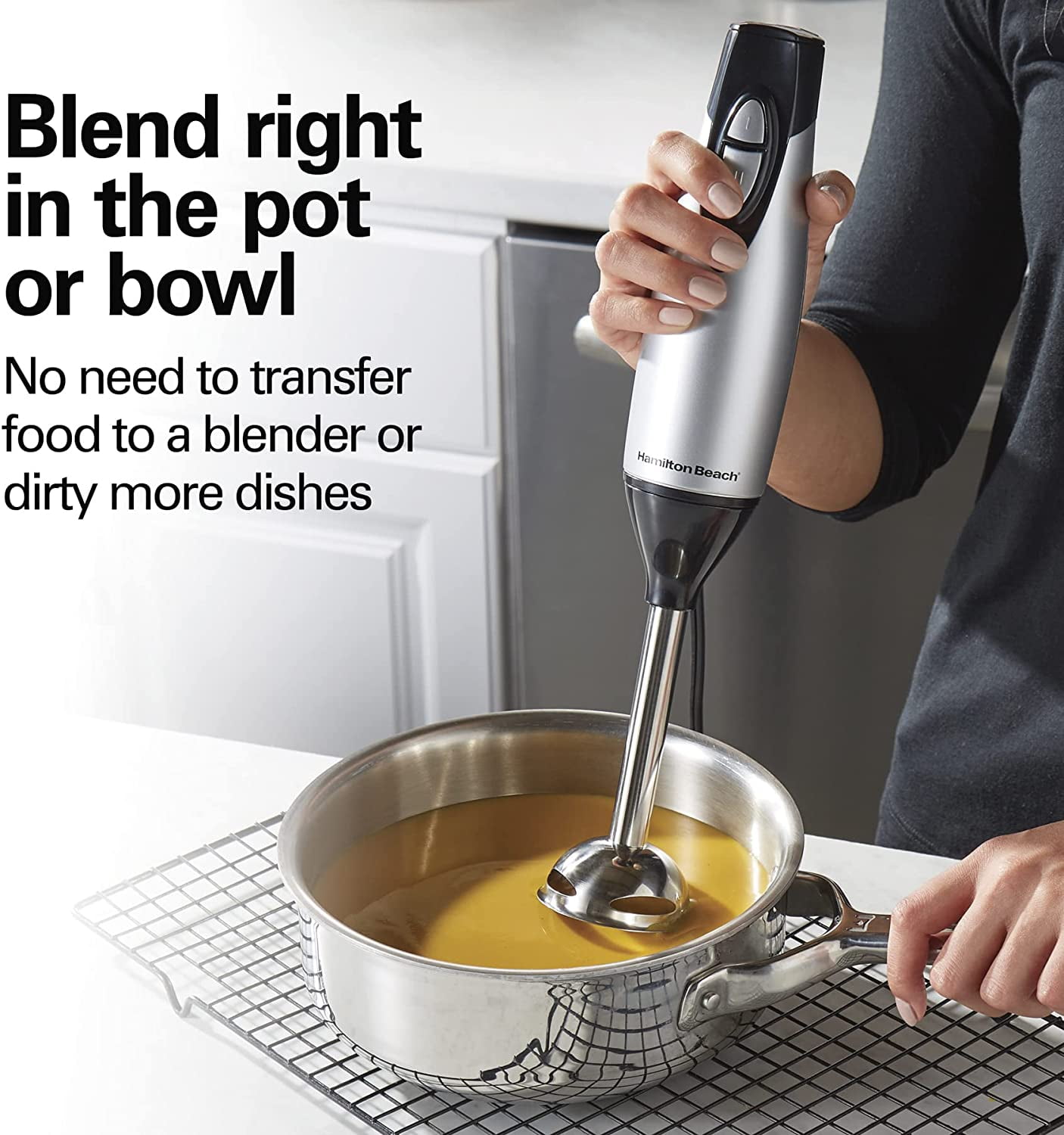 Electric Hand Blender Bundle with Whisk, Chopper Bowl & Mini Food Processor for Smoothies and Soups