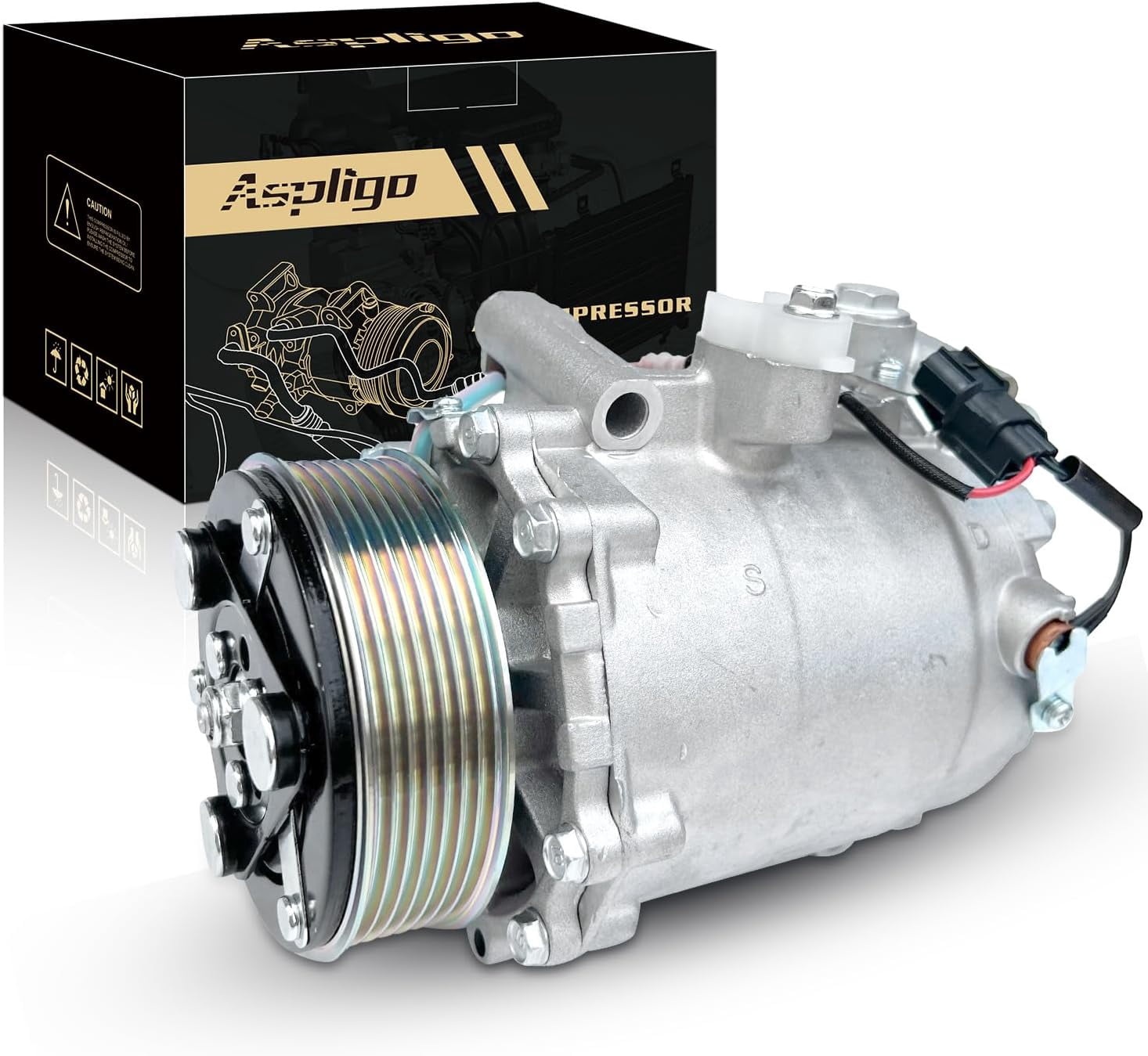 AC Compressor with A/C Clutch for Honda Civic 2.4L (2012-2015), CR-V 2.4L (2007-2014) & Acura RDX 2.3L (2007-2012) | CO4920AC, Replaces 38810RWCA01 | 106MM 7PK