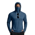 thumbnail image 5 of Men's Sun Protection Hoodie with Built-in Face Mask and Long Sleeves Featuring Ice Silk Fabric in Black Blue Brown Green for Summer Fishing Hiking Cycling or Outdoor Work Dark Blue L, 5 of 5