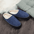 thumbnail image 6 of NeedBo Men's Slippers Memory Foam House Slippers for Men Indoor Outdoor Soft Wool-Like Lining House Shoes Size 9-10, Blue, 6 of 7
