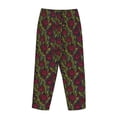 thumbnail image 3 of Lsque Burgundy Peony Flowers Print Women's Pajama Pants, Lounge Pant - Comfortable Home Wear,Elastic Waistband, Stylish Design-Large, 3 of 9