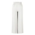 thumbnail image 5 of Palazzo Pants for Women Elastic High Waist Wide Leg Casual Pants Ruffle Flowy Lightweight Summer Drawstring Pants (X-Large, White), 5 of 9