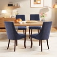 thumbnail image 3 of MIKIBAMA Upholstered Accent Chair for Dining Room with Curved Solid Wood Legs,Set of 4 (Blue), 3 of 6
