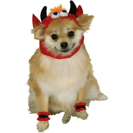 Monster Red Devil Headpiece With Cuffs Dog, Cat Pet Halloween Costume Hat