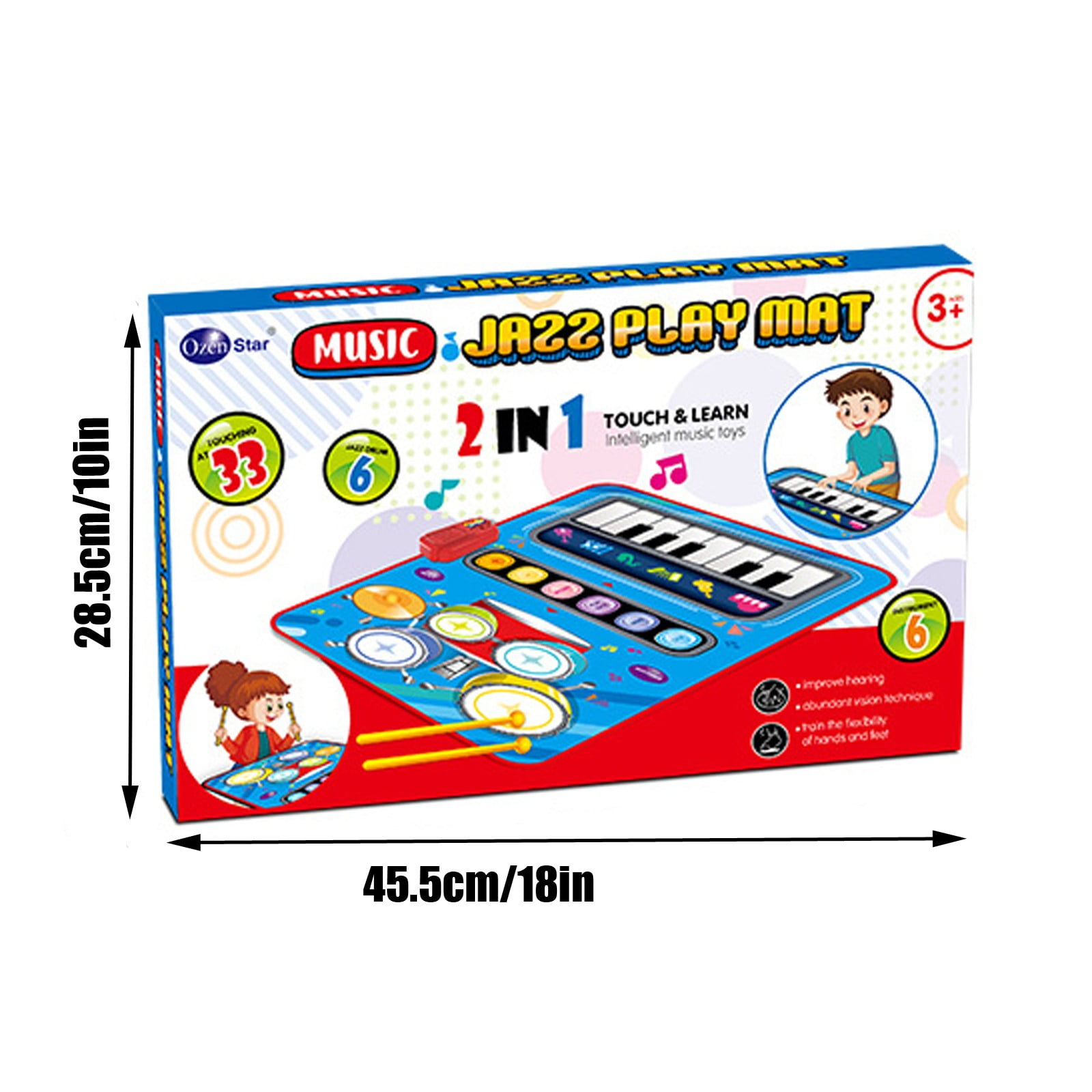 BallsFHK Baby Toys For 1 Year Old: Baby Musical Mat Toddler Toys Age 1-2 - 2 In 1 Piano Drum Babies Play Mat - Infant Music Toy 12-18 Months Babies Birthday Valentines G