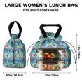 thumbnail image 5 of Pioneer Flower Floral Print Pattern Drawstring Lunch Bag Women - Drawstring Lunch Bag Insulated for Work Office - Stain-Resistant Large Lunchbags for Women with Multi-Pockets, 5 of 6