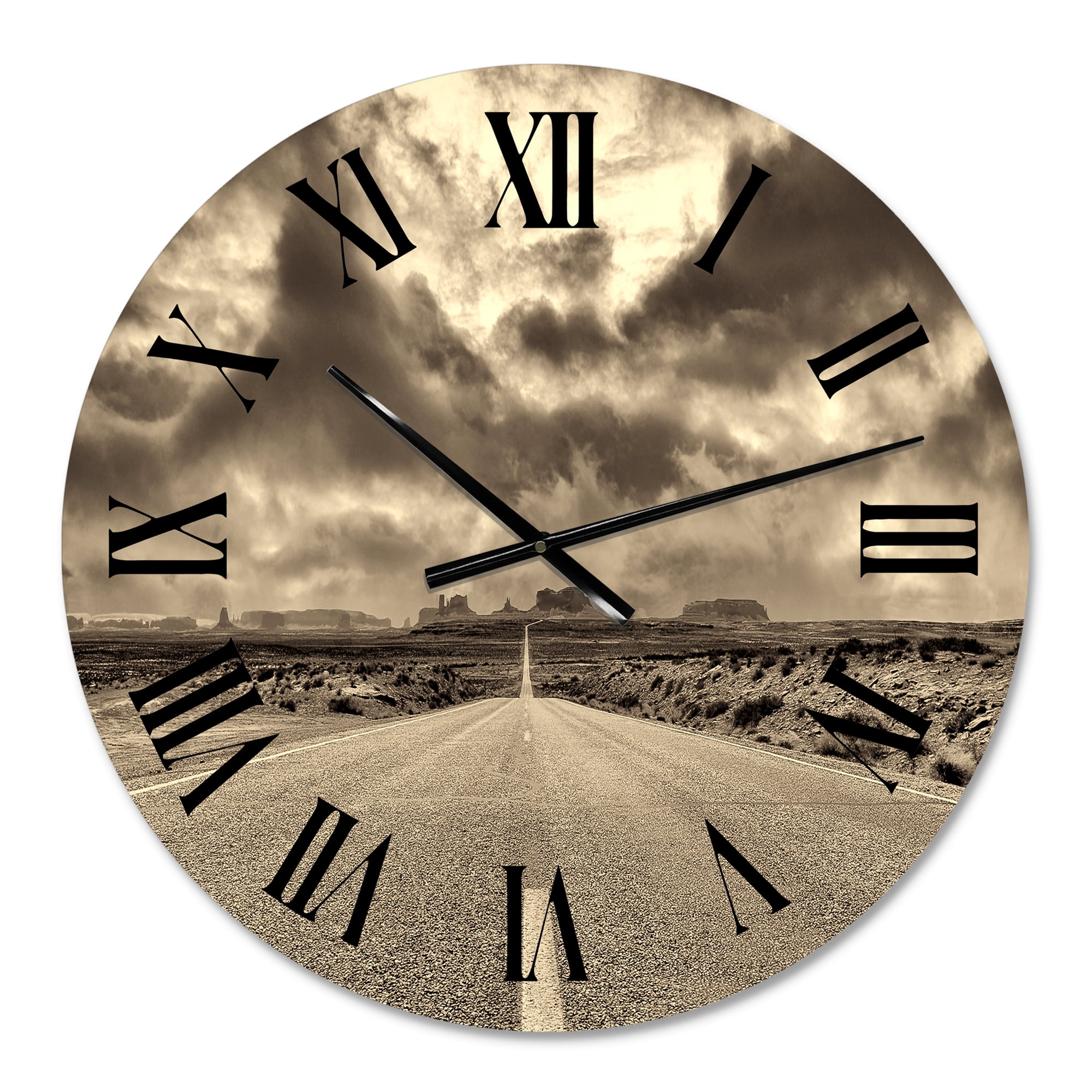 Designart 'The Road To Monument Valley' Traditional Wall Clock