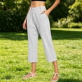 thumbnail image 6 of Women's Petite Cotton Linen Pants – 2026 Summer Lightweight High Waisted Straight Leg Trousers, 6 of 10