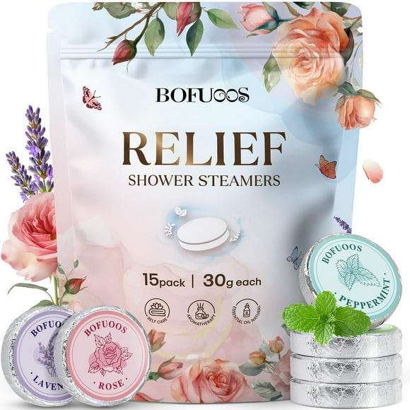 Vaporizadores de ducha Bofuoos para aromaterapia con aceites esenciales, paquete de 15
