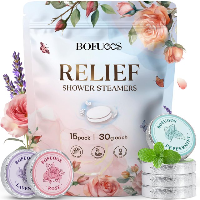 Vaporizadores de ducha Bofuoos para aromaterapia con aceites esenciales, paquete de 15