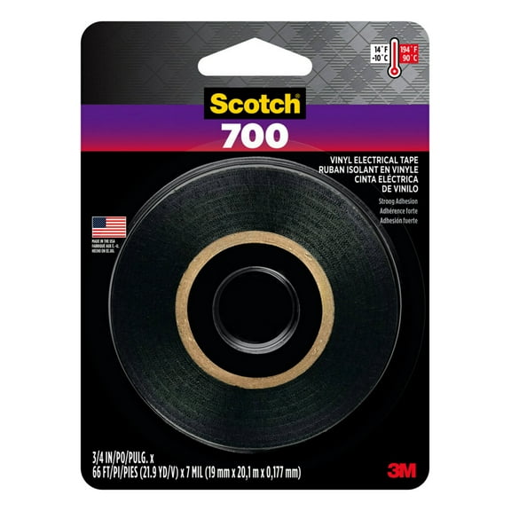 Scotch 700 Electrical Tape, 3/4 in x 66 ft, 1 Roll/Pack