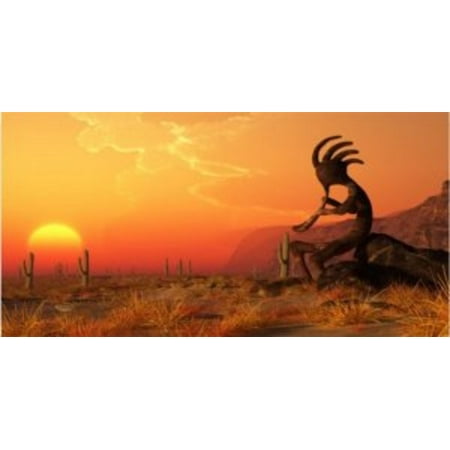 Kokopelli Plate - Kokopelli Desert Scene Photo License Plate