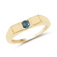 thumbnail image 1 of 14K Yellow Gold Plated 0.25 Carat Genuine Blue Diamond .925 Sterling Silver Ring QJ Model, 1 of 3
