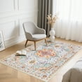 thumbnail image 2 of ARJINCUTE High Traffic Boho Area Rugs Front Door Entrance Doormat 3'x5', Low Pile Non Slips Machine Washable, Orange-Red, 2 of 7