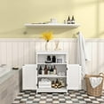 thumbnail image 3 of YANG2 Bathroom Floor Cabinet, Wooden Storage Cabinet with Double Shutter Doors & 3-Position Adjustable Shelf, Side Storage Organizer Cabinet, 23.5 x 12 x 31.5 inches (White), 3 of 10