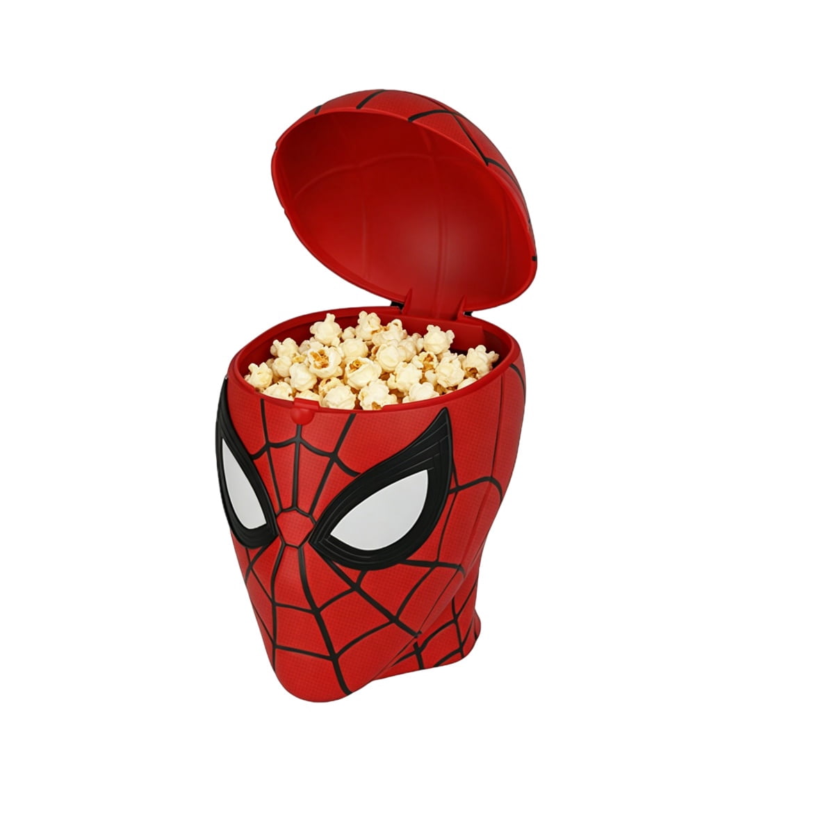 SpiderHero Head Shaped Popcorn Bucket, Halloween Spider Superhero Themed Snack Container with Flip Lid, 10." Large Capacity Popcorn Bowl for Movie Night, Halloween, Birthday Party, Carnival