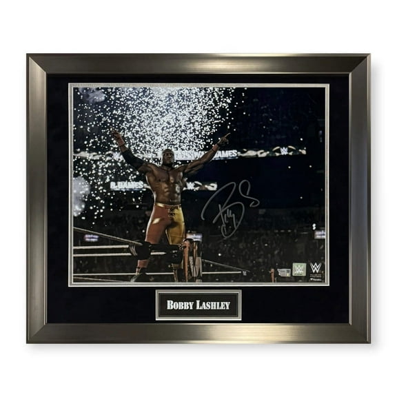 Bobby Lashley WWE Autographed 16x20 Photo Framed to 23x27 Fanatics
