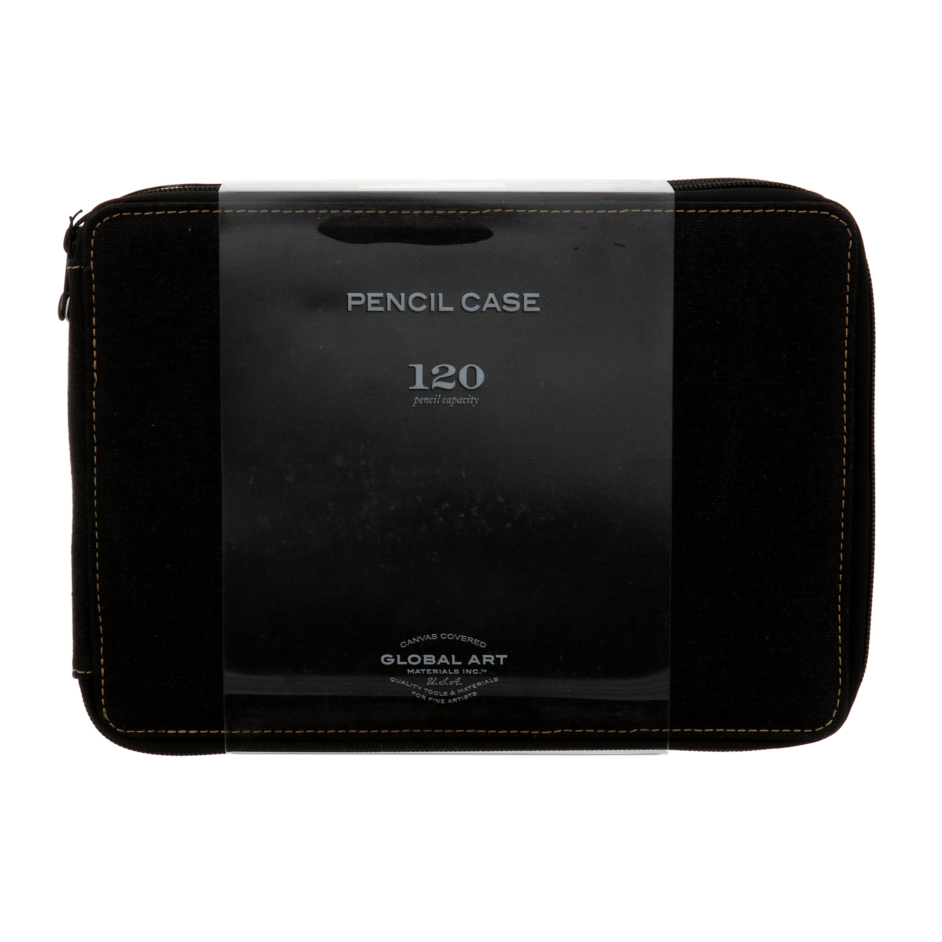 Global Art Canvas Pencil Case, 120Pencil Case Black