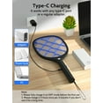thumbnail image 4 of Electric Fly Swatter Bug Zapper Racket 4000V Rechargeable Mosquito Killer with LED Light for Indoor Home Office Backyard Patio Camping (Black Blue 2 Pack), 4 of 5