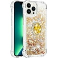 thumbnail image 3 of for iPhone 13 Pro Glitter Case with Ring Holder,Bling Sparkle Floating Liquid Soft TPU Cushion Fashion Girly Women Girls Cute Case Cover for iPhone 13 Pro  Gold, 3 of 14