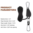 thumbnail image 2 of Uxcell 2 pieces 1/4" (6mm) Adjustable Ratchet Rope Hanger 13.1ft (4meter) Tie Down Strap, 2 of 5